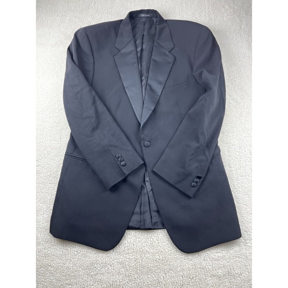 Emporio Armani Tuxedo Blazer Mens Size 54 Single Breasted Made in Italy Black